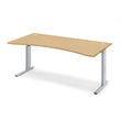 Schreibtisch BASE M Multi Cockpit 180x95/80/95x74cm Dekor Buche Deskin C-Fuß Gestell Alusilber 10220223 Produktbild