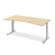 Schreibtisch BASE M Multi Cockpit 180x95/80/95x74cm Dekor Ahorn Deskin C-Fuß Gestell Alusilber 10220224 Produktbild