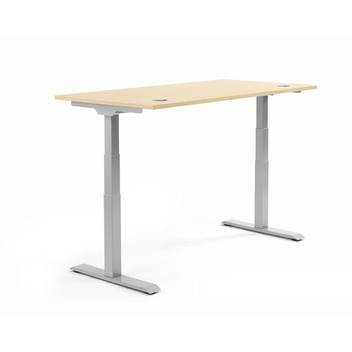 Schreibtisch höhenverstellbar FLEX MODUL 180x80x60,5-125,5cm Design Ahorn Deskin T-Fuß Gestell 10346515 Produktbild Front View L