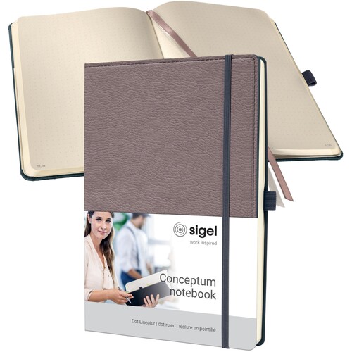 Notizbuch CONCEPTUM Design Casual punktkariert A4 187x280mm taupe Sigel 194 Seiten Hardcover CO690 Produktbild Additional View 1 L