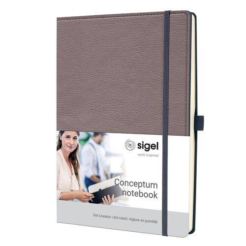Notizbuch CONCEPTUM Design Casual punktkariert A4 187x280mm taupe Sigel 194 Seiten Hardcover CO690 Produktbild Additional View 5 L