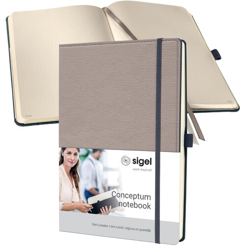 Notizbuch CONCEPTUM Design Casual punktkariert A4 187x280mm beige Sigel 194 Seiten Hardcover CO692 Produktbild Additional View 1 L