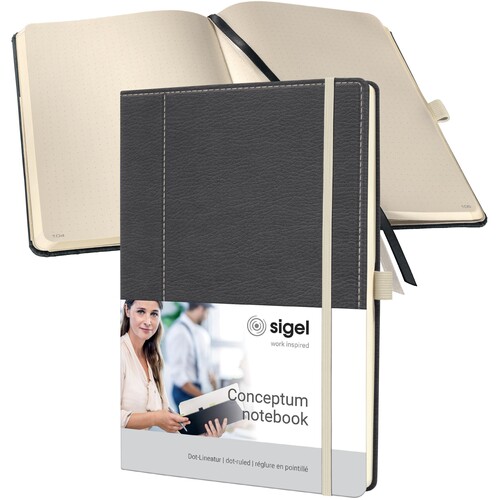 Notizbuch CONCEPTUM Design Casual punktkar. A4 187x280mm grau-weiß Sigel 194 Seiten Hardcover CO696 Produktbild Additional View 1 L