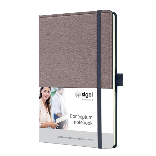 Notizbuch CONCEPTUM Design Casual punktkariert A5 135x203mm taupe Sigel 194 Seiten Hardcover CO691 Produktbild Additional View 5 L