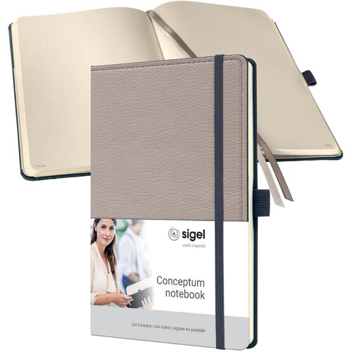 Notizbuch CONCEPTUM Design Casual punktkariert A5 135x203mm beige Sigel 194 Seiten Hardcover CO693 Produktbild Additional View 1 L