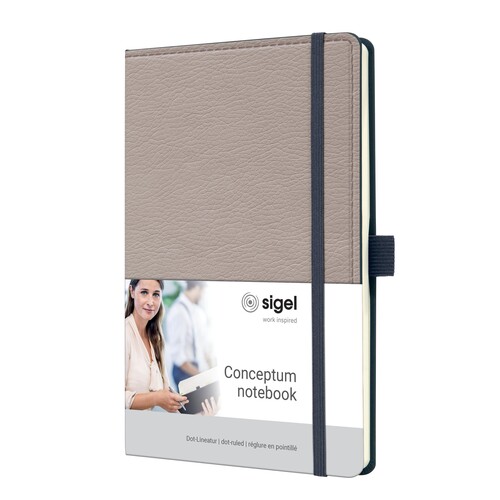 Notizbuch CONCEPTUM Design Casual punktkariert A5 135x203mm beige Sigel 194 Seiten Hardcover CO693 Produktbild Additional View 5 L