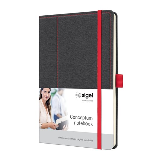 Notizbuch CONCEPTUM Design Casual punktkariert A5 135x203mm grau-rot Sigel 194 Seiten Hardcover CO695 Produktbild Additional View 5 L