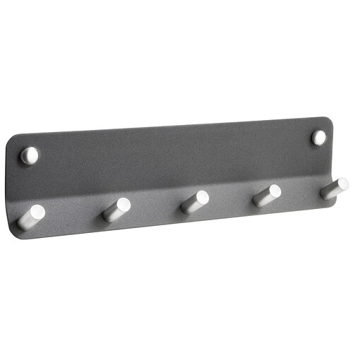 Garderobenleisten für die Wand 26x7x2,8cm 5 Kleiderhaken grau Alco 2833-29 Produktbild Front View L