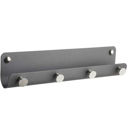 Garderobenleisten für die Wand 30x6,5x7cm 4 Kleiderhaken grau Alco 2834-29 Produktbild Front View L