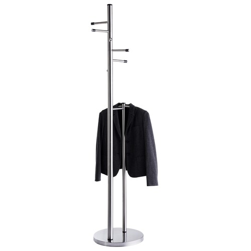 Standgarderobe 181cm x ø 47cm 6 Kleiderhaken silber Alco 2814 Produktbild Additional View 1 L