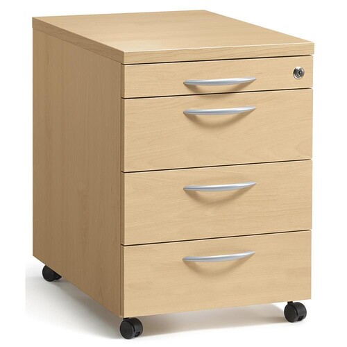 Rollcontainer MULTI M 43,5x59x80cm Dekor Buche Deskin 10290673 Produktbild Front View L