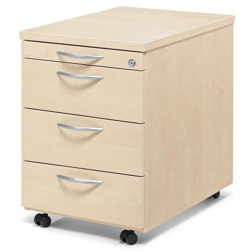 Rollcontainer MULTI M 43,5x59x80cm Dekor Ahorn Deskin 10290674 Produktbild Front View L
