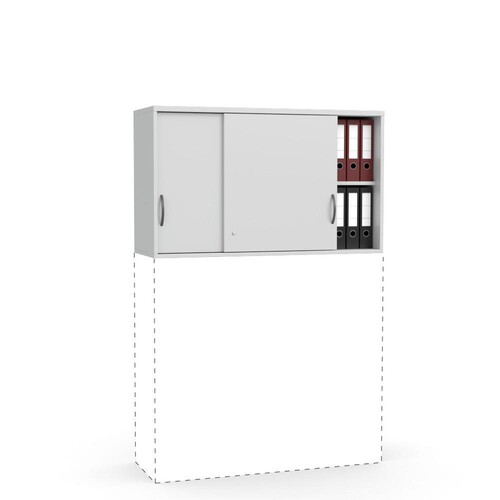 Schiebetüren Aufsatzschrank Multi M 120x71x42cm lichtgrau Deskin 10266789 Produktbild Front View L