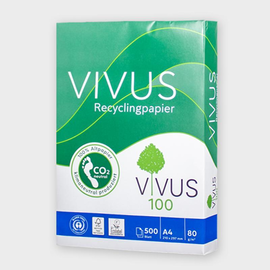 Kopierpapier Vivus 100 A4 80g Recycling 135CIE FSC EU-Ecolabel (PACK=500 BLATT) Produktbild