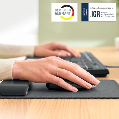 Mousepad Ergo WOW höhenverstellbar samtgrau Leitz 6517-00-89 Produktbild Back View L