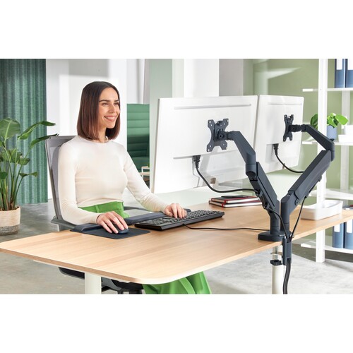 Monitorarm Ergo Dual für 2 Monitore mit Tischklemme Leitz 6537-00-89 Produktbild Additional View 3 L