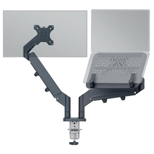 Monitor- und Laptoparm Ergo mit Tischklemme Leitz 6538-00-89 Produktbild Additional View 2 L
