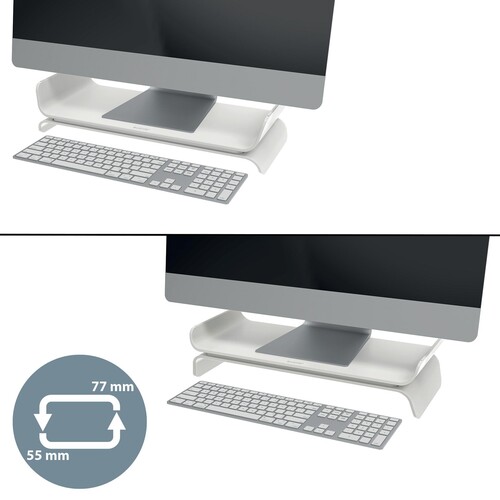 Monitorständer Ergo 43,8x11,2x20,9cm höhenverstellbar hellgrau Leitz 6504-00-85 Produktbild Additional View 8 L