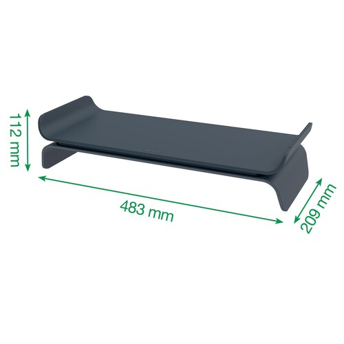 Monitorständer Ergo 43,8x11,2x20,9cm höhenverstellbar samtgrau Leitz 6504-00-89 Produktbild Additional View 4 L