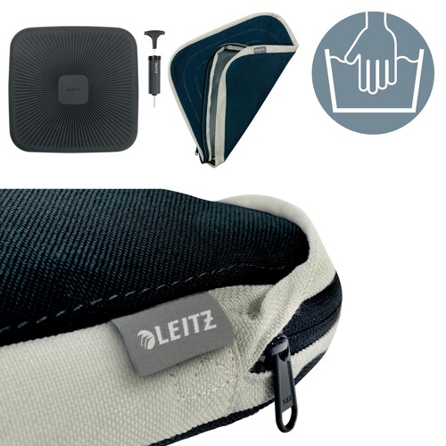 Sitzkissen Active Balance mit Stoffbezug 36,8x5,5x36,cm aufblasbar samtgrau Leitz 6540-00-89 Produktbild Additional View 8 L