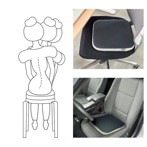 Sitzkissen Active Balance mit Stoffbezug 36,8x5,5x36,cm aufblasbar samtgrau Leitz 6540-00-89 Produktbild Back View L