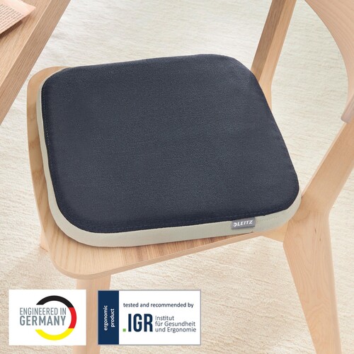 Sitzkissen Active Balance mit Stoffbezug 36,8x5,5x36,cm aufblasbar samtgrau Leitz 6540-00-89 Produktbild Default L