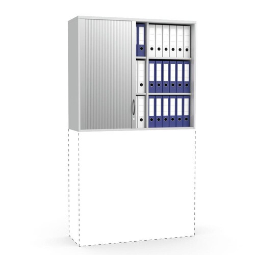 Rollladen-Aufsatzschrank MULTI M 120x105,5x42cm lichtgrau Deskin 10271924 Produktbild Front View L