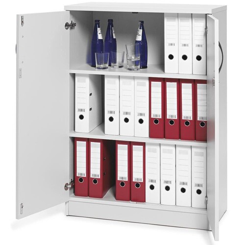 Flügeltürenschrank 80x114,5cm Korpus lichtgrau Türen lichtgrau Deskin 10258948 Produktbild Front View L