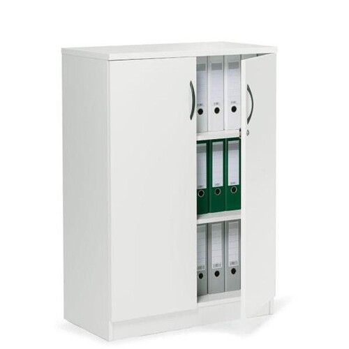 Flügeltürenschrank 80x114,5cm Korpus weiß Türen weiß Deskin 10258496 Produktbild Front View L