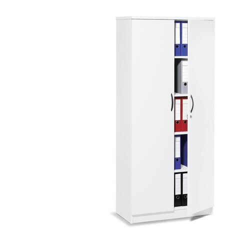 Flügeltürenschrank 80x183,5cm Korpus weiß Türen weiß Deskin 10258487 Produktbild Front View L