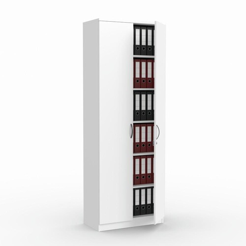 Flügeltürenschrank 80x220cm Korpus weiß Türen weiß Deskin 10269599 Produktbild Front View L