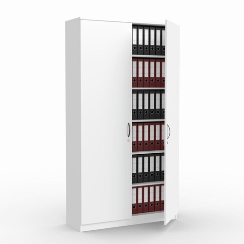 Flügeltürenschrank 120x220cm Korpus weiß Türen weiß Deskin 10272042 Produktbild Front View L