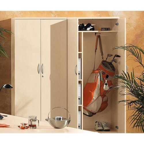 Garderobenschrank 120x183,5cm Korpus Ahorn Türen Ahorn Deskin 10273446 Produktbild Front View L