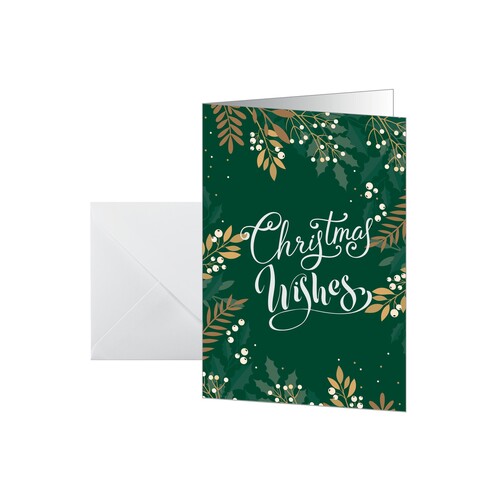 Weihnachts-Faltkarten inkl. Umschläge A6 250g Christmas wishes Sigel DS092 (PACK=25 KARTEN + 25 KUVERT) Produktbild