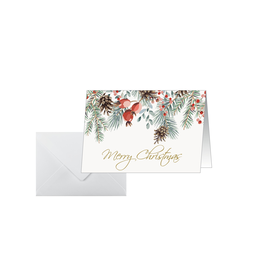 Weihnachts-Faltkarten inkl. Umschläge A6 250g Red berries and pine cones Sigel DS085 (PACK=25 KARTEN + 25 KUVERT) Produktbild
