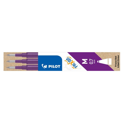 Tintenrollermine Frixion Ball BLS-FR7-S3 0,4mm violett 3er-Set Pilot 2261008F (PACK=3 STÜCK) Produktbild Front View L