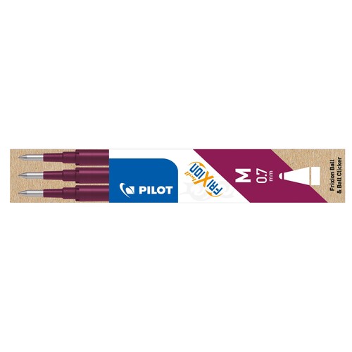 Tintenrollermine Frixion Ball BLS-FR7-S3 0,4mm dunkelrot 3er-Set Pilot 2261022F (PACK=3 STÜCK) Produktbild Front View L