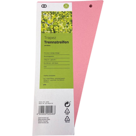 Soennecken Trennstreifen oeco 1434 Trapez 12,5/6,5x24cm rosa (PACK=100 STÜCK) Produktbild