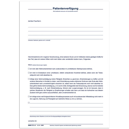 RNK Verlag Mappe Patientenverfügung 28962 A4 1Person Produktbild Additional View 3 L