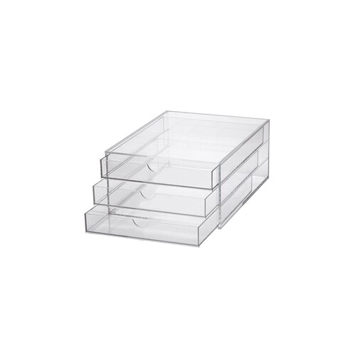 MAUL Schubladenbox 1950405 A4 3Schübe Acryl tr Produktbild Additional View 3 L