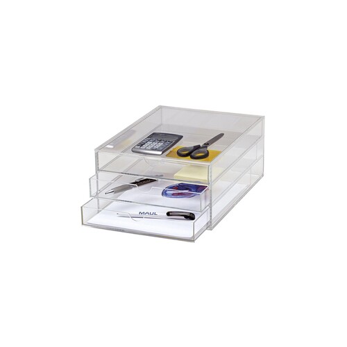 MAUL Schubladenbox 1950405 A4 3Schübe Acryl tr Produktbild Additional View 9 L