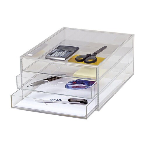 MAUL Schubladenbox 1950405 A4 3Schübe Acryl tr Produktbild Additional View 8 L