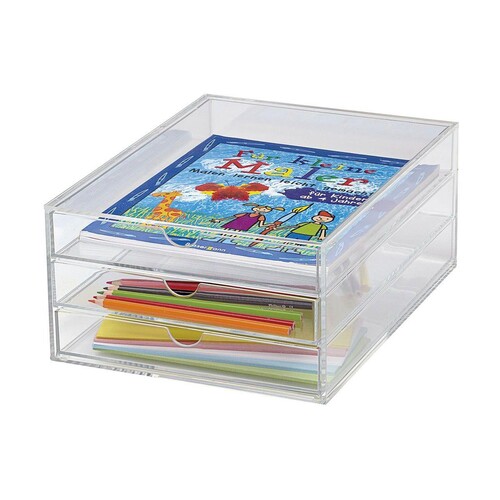MAUL Schubladenbox 1950405 A4 3Schübe Acryl tr Produktbild Back View L