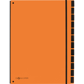 PAGNA Pultordner Trend 24129-09 12Fächer 3Schaulöcher orange Produktbild