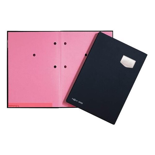 Unterschriftsmappe de Luxe 10 Fächer A4 schwarz Karton Pagna 24102-04 Produktbild Front View L