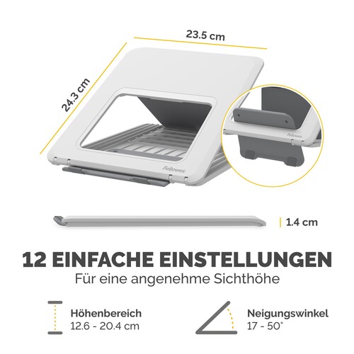 Laptop Ständer Breyta bis 14" weiß Fellowes 100016559 Produktbild Additional View 2 L