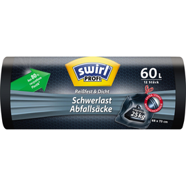 Swirl Schwerlast-Abfallsack 216007 60l 12St. (PACK=12 STÜCK) Produktbild