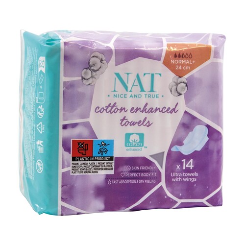 NAT Nice and True Ultra dünne Damenbinden 332158 14 St (PACK=14 STÜCK) Produktbild Front View L