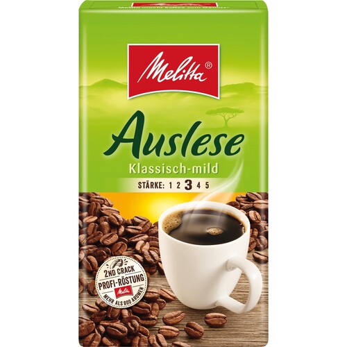 Melitta Kaffee Auslese Klassisch-Mild 4211 gemahlen 500gr (PACK=500 GRAMM) Produktbild Front View L