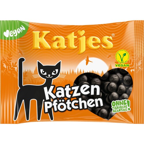 Katjes Lakritz Katzen Pfötchen 623340 175g (PACK=175 GRAMM) Produktbild Front View L
